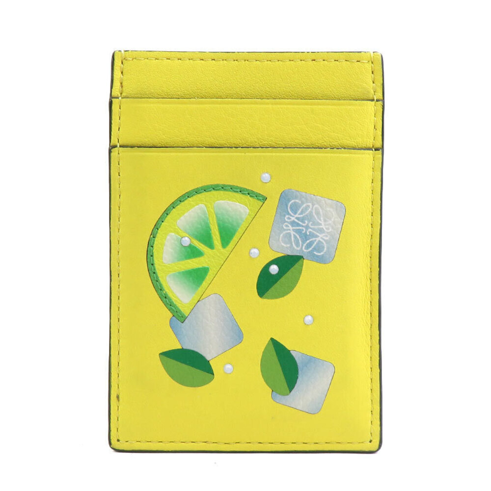Loewe Card Case Wallet Leather Yellow